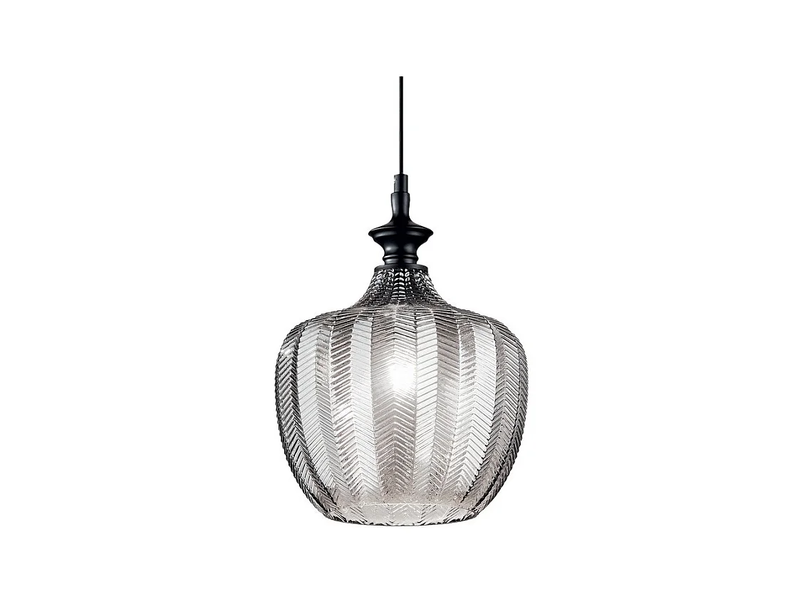 Suspensions décoratives en dôme en verre fumé, E27