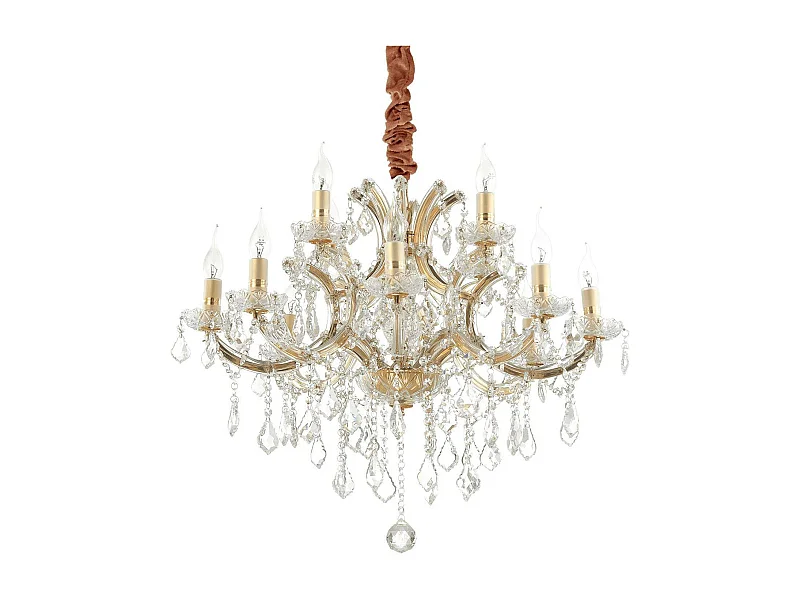 Ideal Lux Napoleon - Lampadario a 12 luci in oro