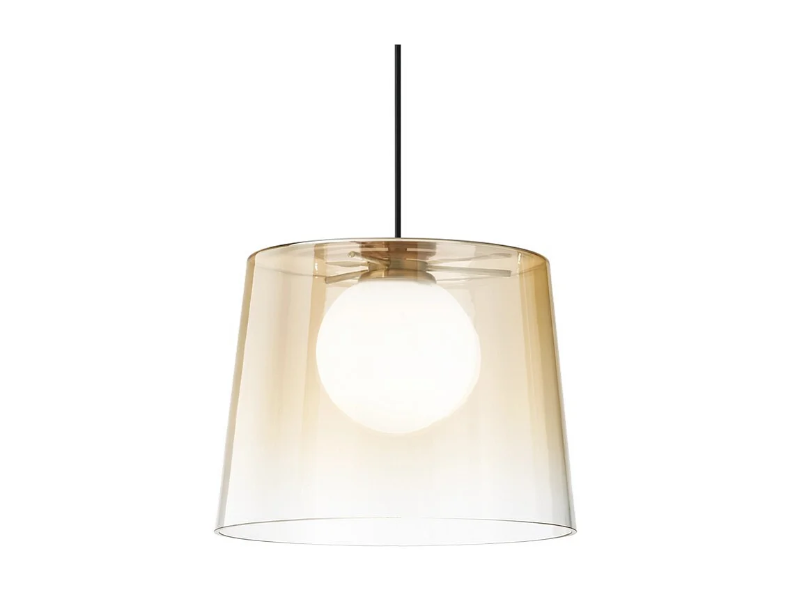 Ideal Lux FADE Dome Pendant Deckenleuchte Glas Amber Shade