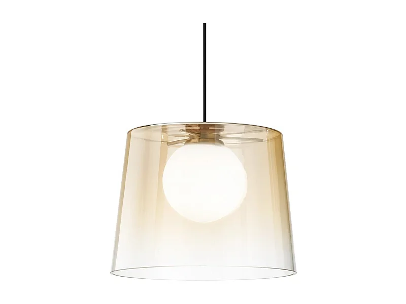 Ideal Lux FADE Dome Suspension Plafonnier Verre Ambre Shade