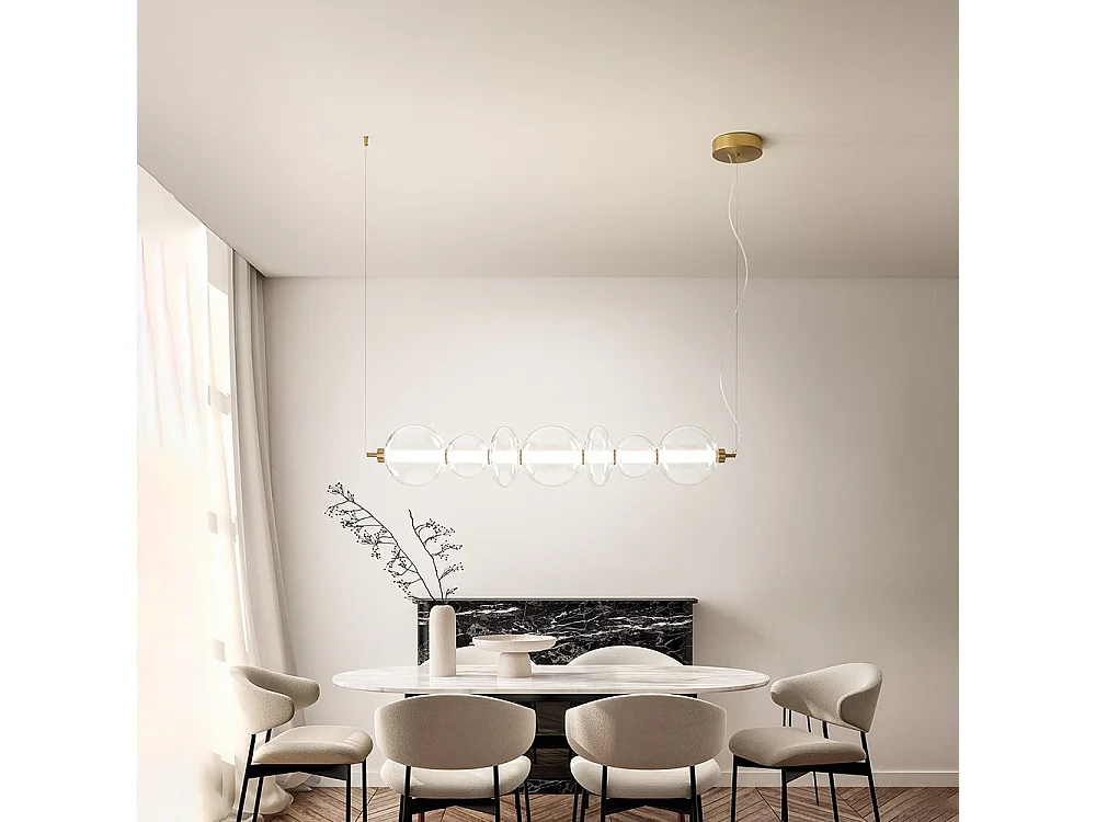 Sospensione Contemporanea Bubbles Metallo Oro Led Integrato 50W