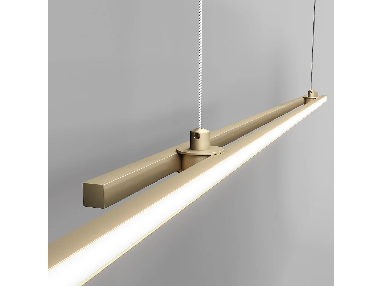 Lampadario A Sospensione Moderno Halo Alluminio Ottone 2 Luci Led 48W