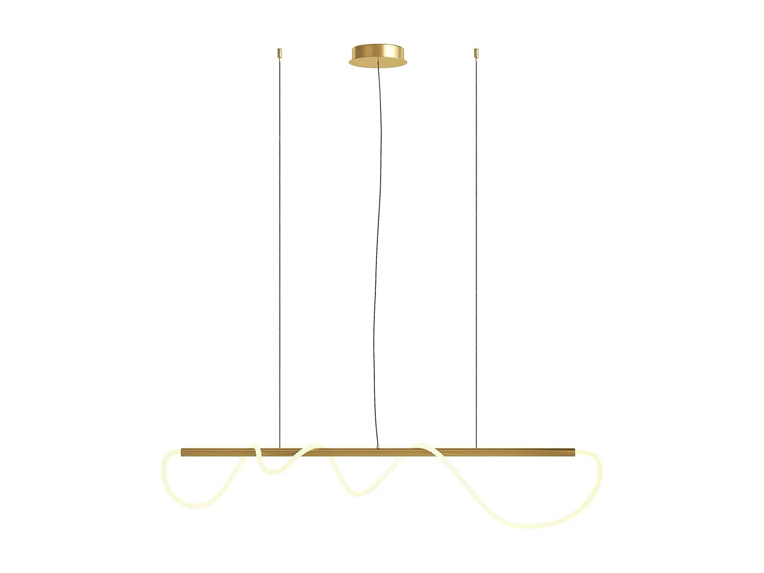 Lampadario A Sospensione Moderno Tau Alluminio Oro 1 Luce Led 30W