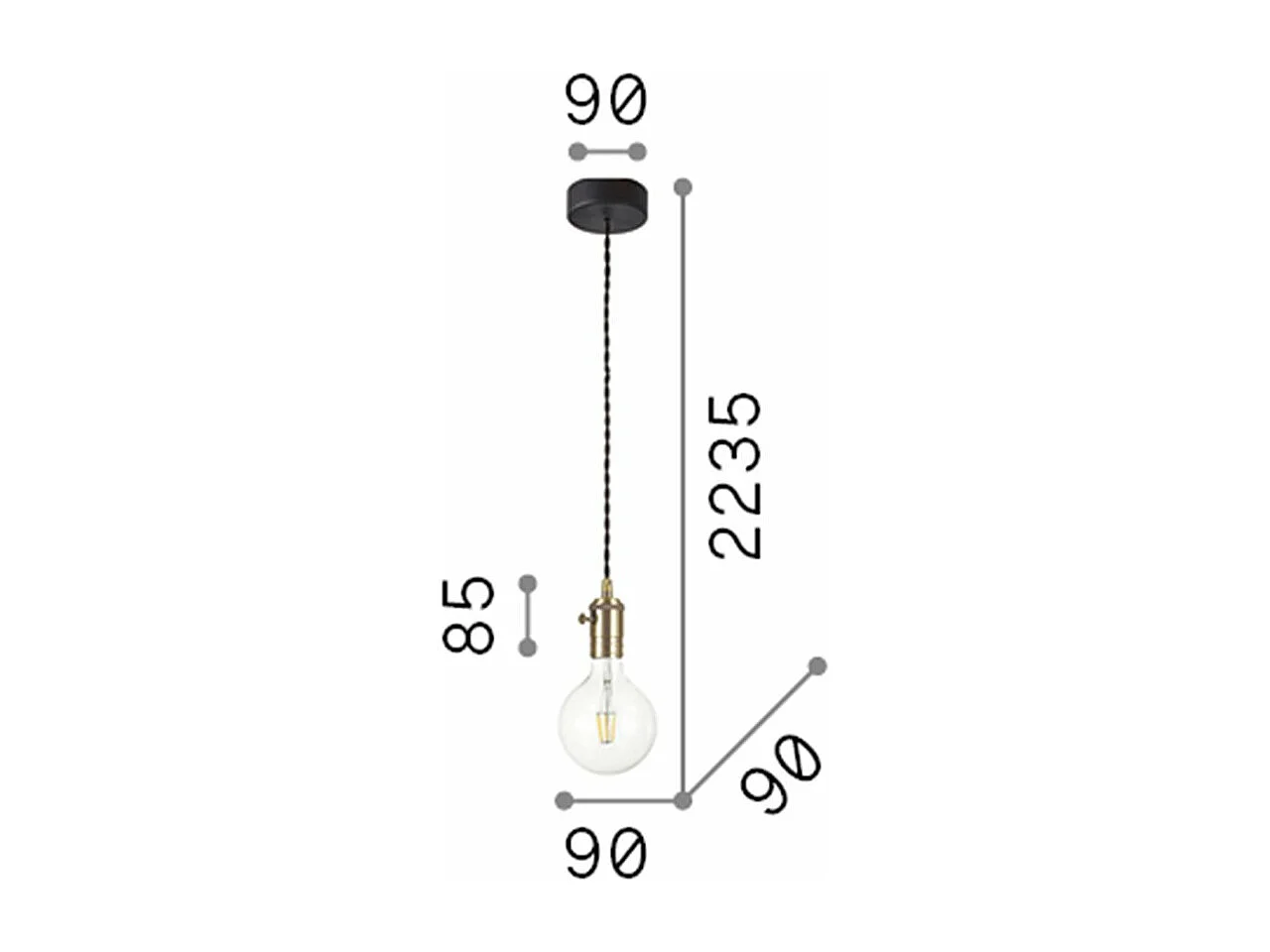 Ideal Lux Frida - Sospensione a soffitto a 1 luce cromata