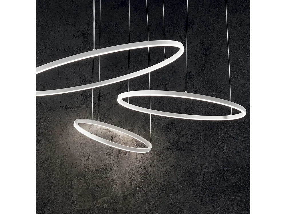 Suspension intégrée décorative ronde blanche, 4000K, 51W