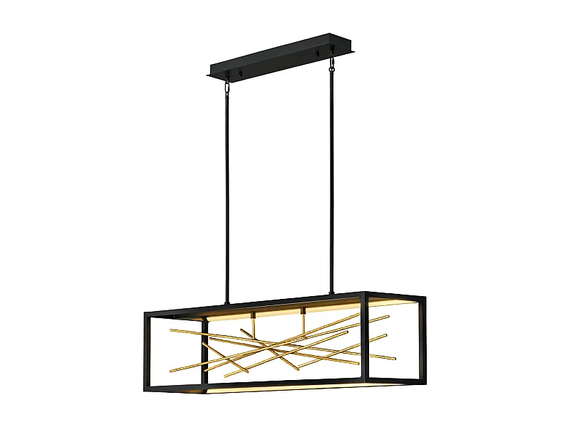 Elstead Hinkley Styx Integrierte LED-Stab-Pendel-Deckenleuchte Schwarz & Gold, 3000 K