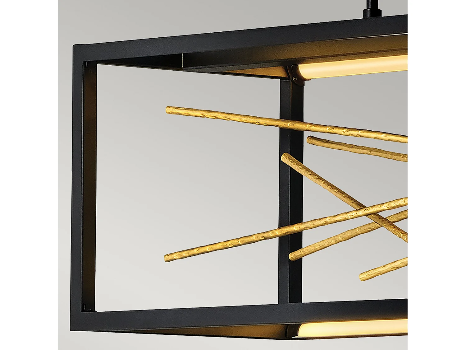 Elstead Hinkley Styx Integrierte LED-Stab-Pendel-Deckenleuchte Schwarz & Gold, 3000 K