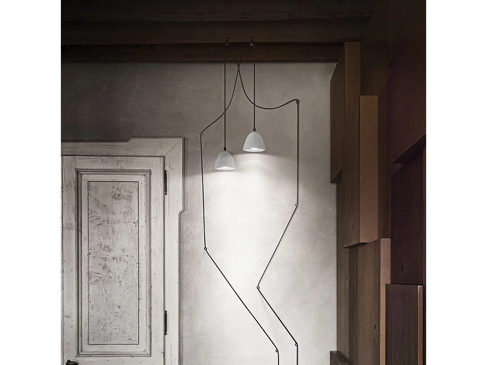 Ideal Lux Oil - 1 Licht Decke Anhänger Zement Grau, GU10