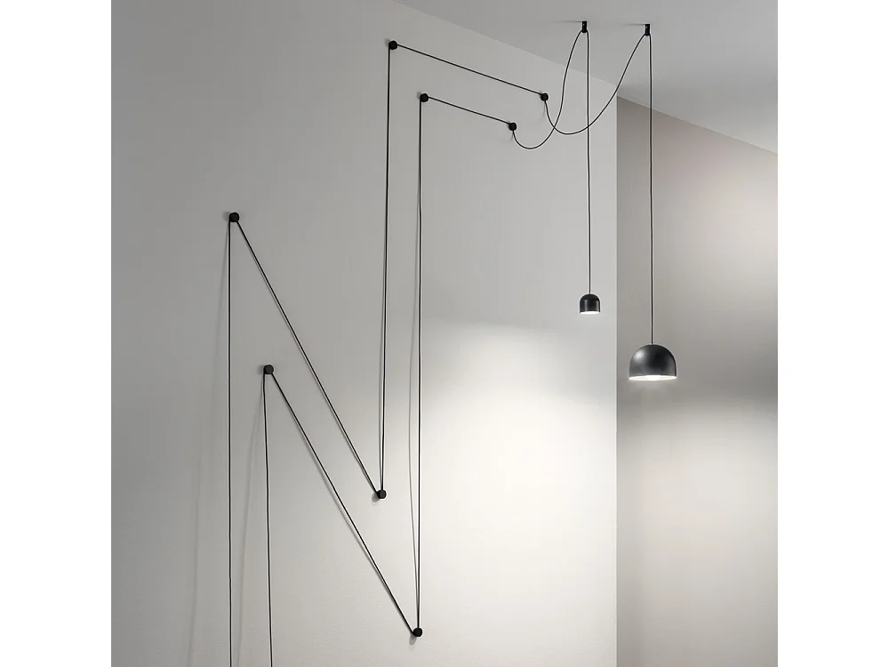 Ideal Lux Tall - 1 licht Dome Deckenpendelleuchte Schwarz