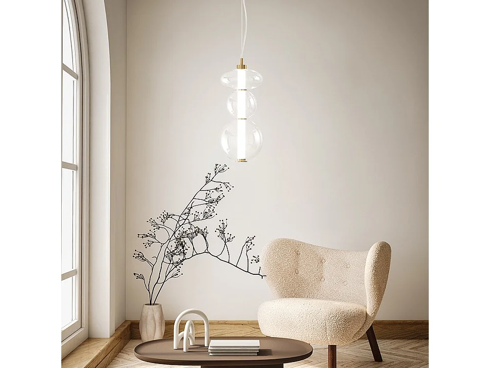 Sospensione Contemporanea Bubbles Metallo Oro Led Integrato 24W