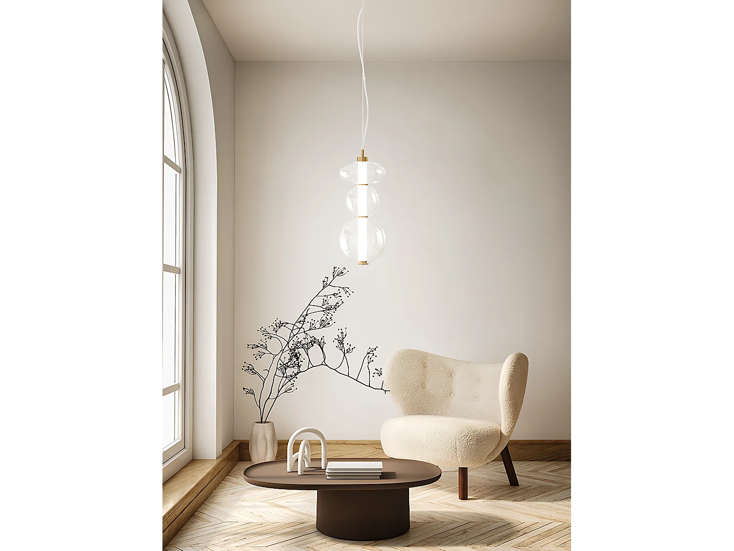 Sospensione Contemporanea Bubbles Metallo Oro Led Integrato 24W