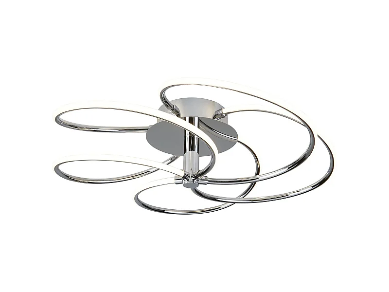 Lampadario Contemporaneo Bardot Acciaio Cromo Policarbonato Led 39,6W 3000K