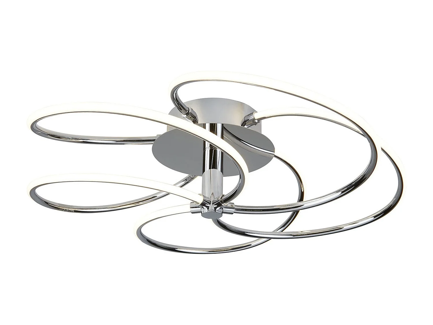 Lampadario Contemporaneo Bardot Acciaio Cromo Policarbonato Led 39,6W 3000K