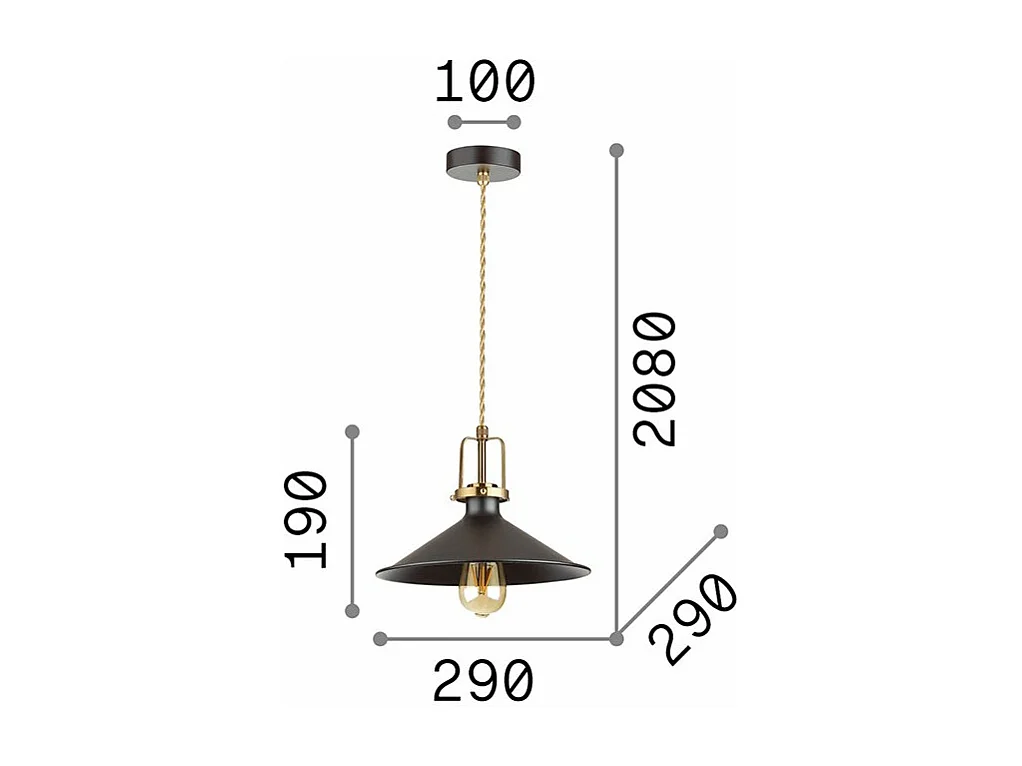 Ideal Lux ERIS-3 - Innenkuppel Deckenpendelleuchte 1 Hellweiß, E27