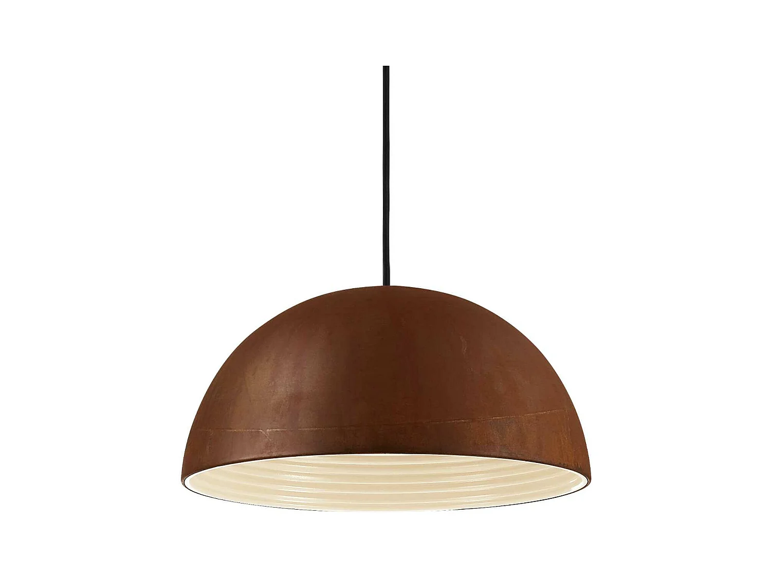 Sospensione Rustica-Country Folk Metallo Coffee 1 Luce E27 D40Cm