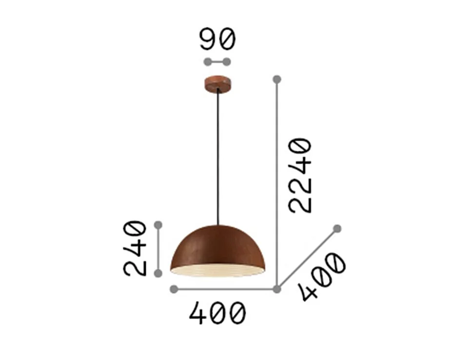 Hanging lamp folk sp1 / brown / 40 cm