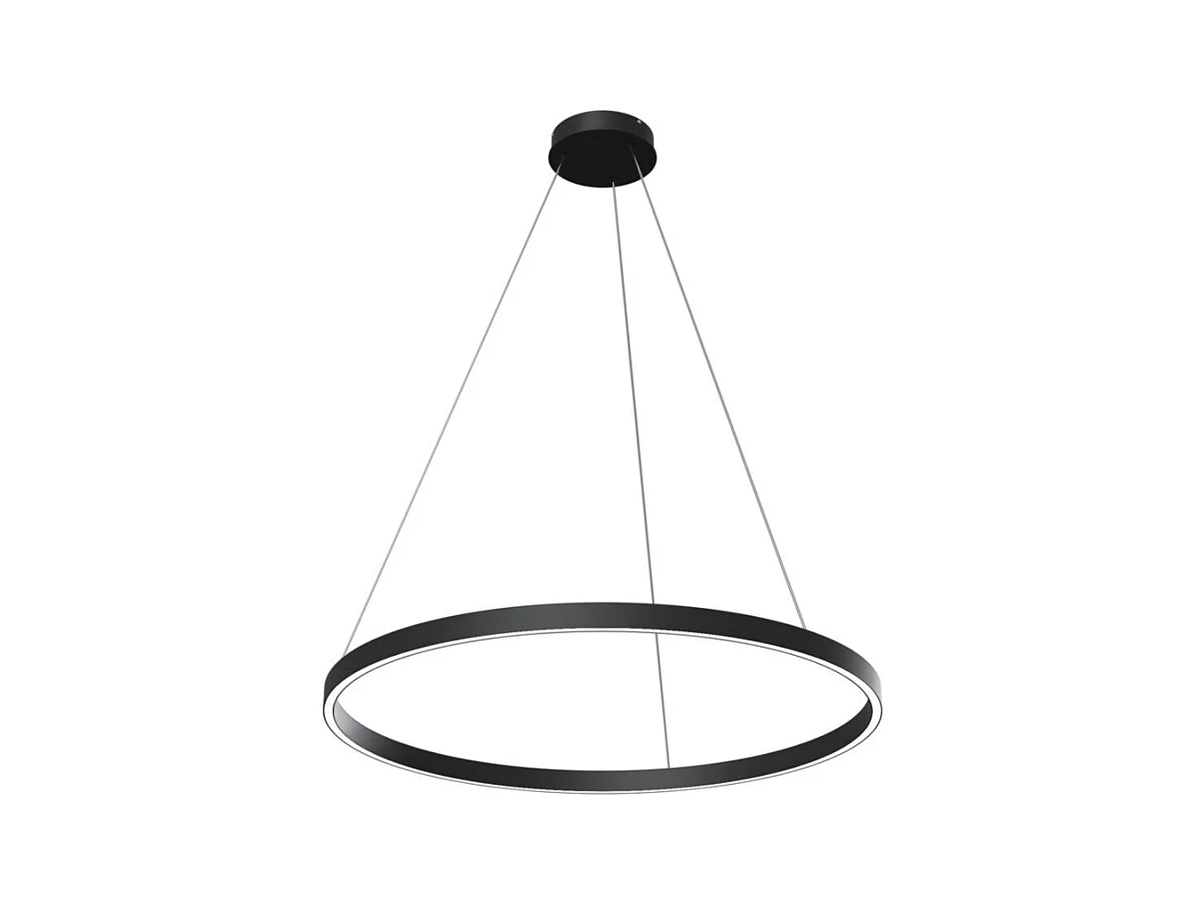 Maytoni Rim Plafoniera a sospensione con anello nero a LED integrato con bordo moderno