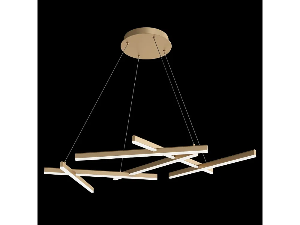 Maytoni Line Moderne integrierte Pendel-Deckenleuchte Mattgold, 3000K