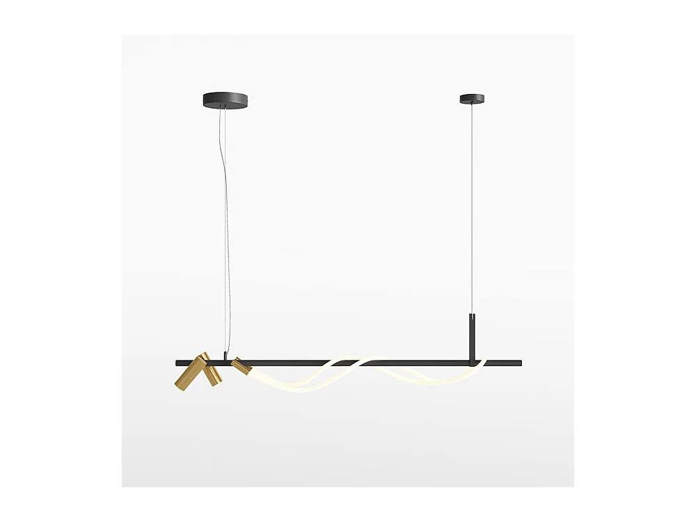 Lampadario A Sospensione Moderno Tau Alluminio Nero Luce Led 30W