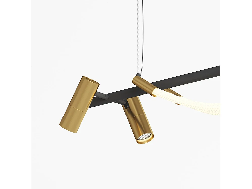 Lampadario A Sospensione Moderno Tau Alluminio Nero Luce Led 30W