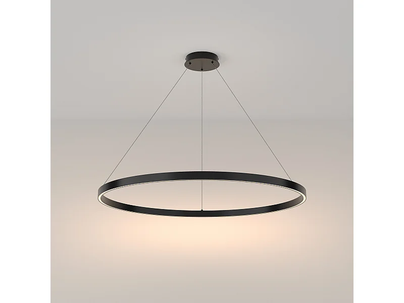 Maytoni Rim Moderna plafoniera a sospensione a LED integrata nera, 100 cm, 3000 K