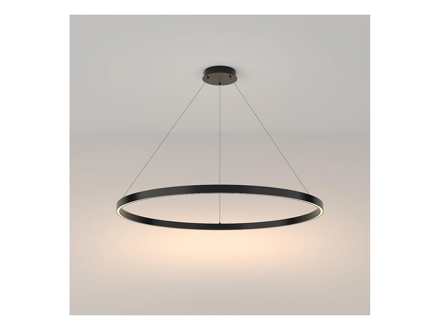 Maytoni Rim Moderna plafoniera a sospensione a LED integrata nera, 100 cm, 3000 K