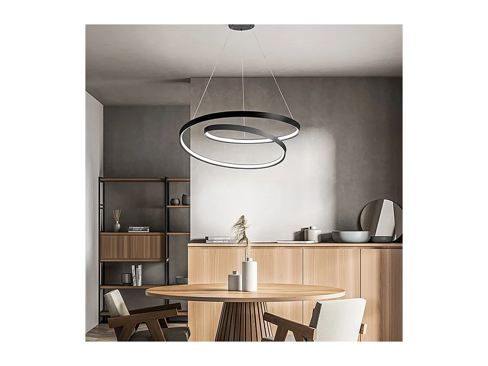 Lampadario Moderno Ritmo Nero Led Piccolo