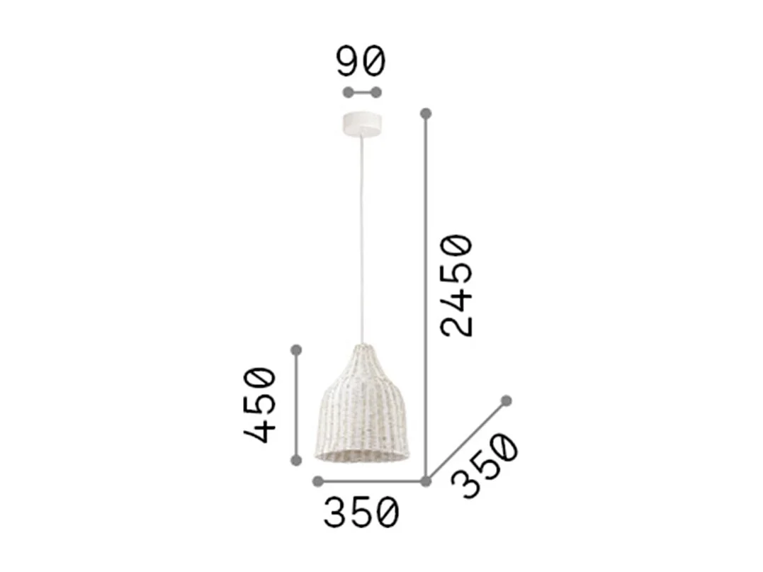 Ideal Lux Haunt Plafonnier Dome 1 Lumière Blanc