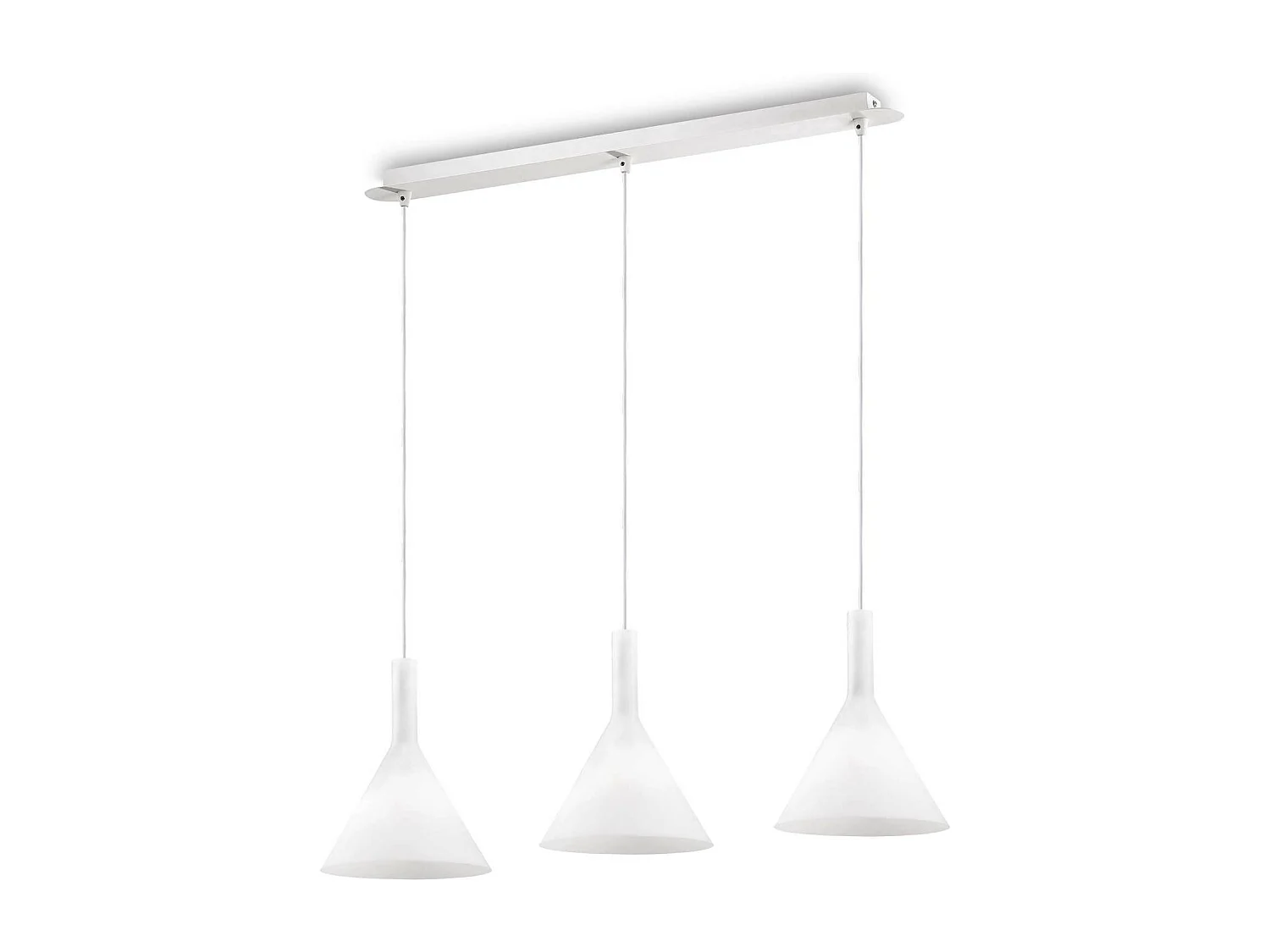 Ideal Lux Cocktail - Lámpara colgante de techo de 3 luces blanca, E14
