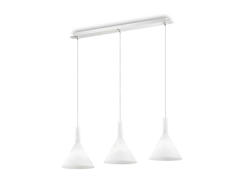 Ideal Lux Cocktail - Lámpara colgante de techo de 3 luces blanca, E14