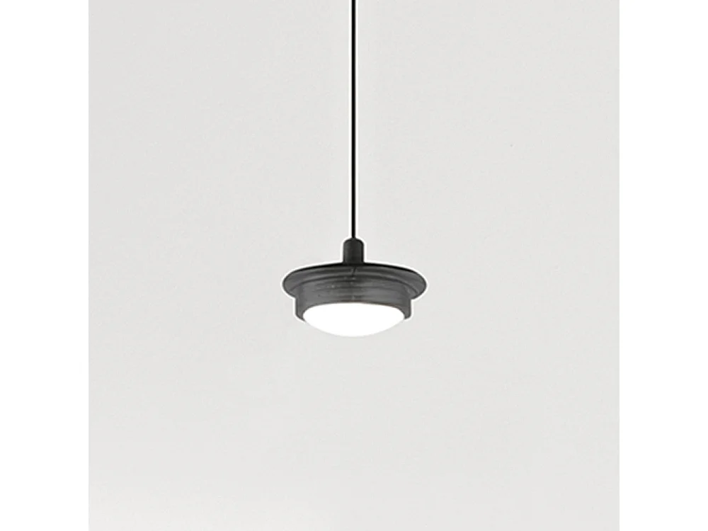 Sospensione Industrial-Minimal-Nordico Hunter Alluminio Nero Vetro Led 5W 3000K