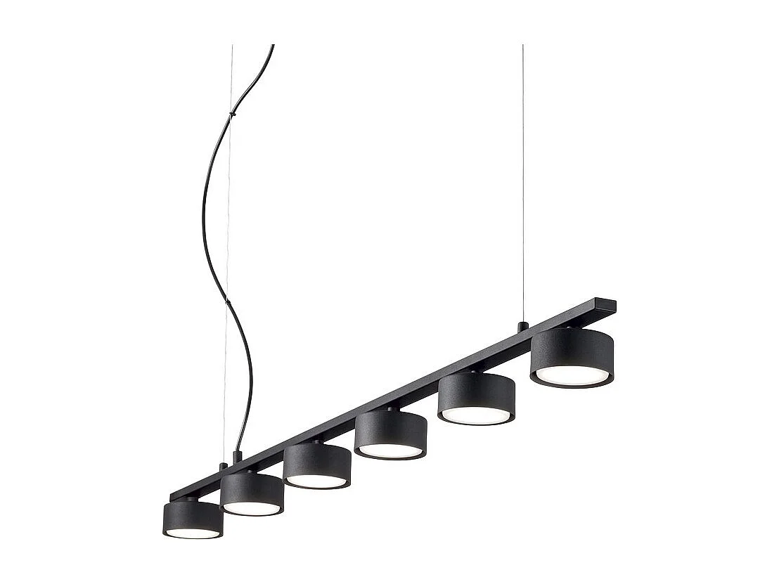 Ideal Lux MINOR Suspension linéaire d'intérieur à 6 lumières, 6 lumières, noir
