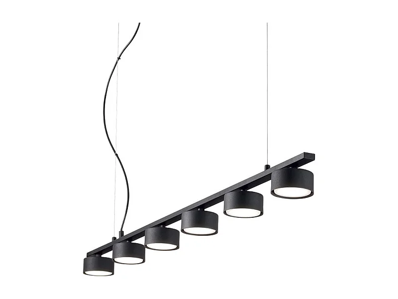 Ideal Lux MINOR - Lampada a sospensione lineare da interno a 6 luci a 6 luci nera