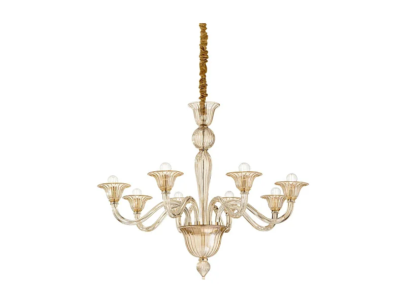 Ideal Lux Brigitta Suspension à 8 ampoules ambre, E14