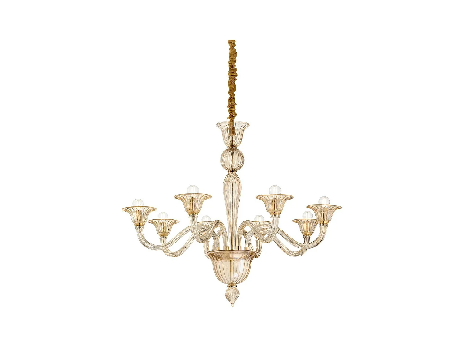 Ideal Lux Brigitta - Lampada a sospensione a 8 luci Ambra, E14