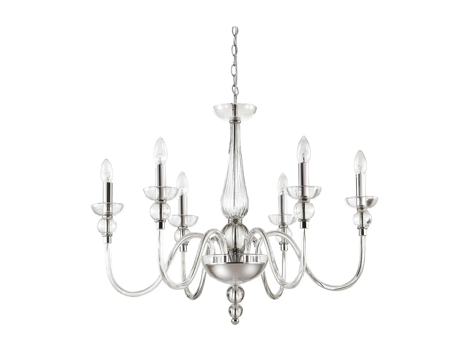 Ideal Lux Doge - 6 Licht Kronleuchter Klarglas, E14