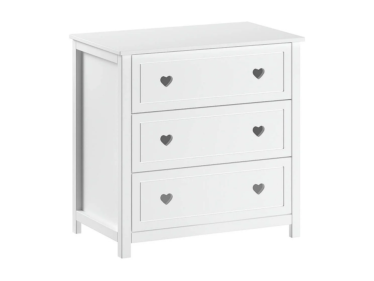 MILADY - Chambre bébé avec Armoire 2 Portes, Commode et Plan à langer laqué Blanc