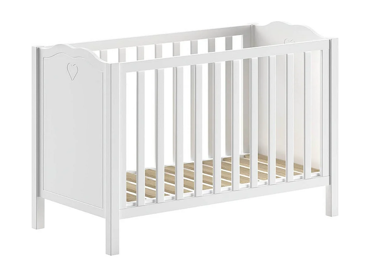 MILADY - Chambre bébé avec Armoire 2 Portes, Commode et Plan à langer laqué Blanc