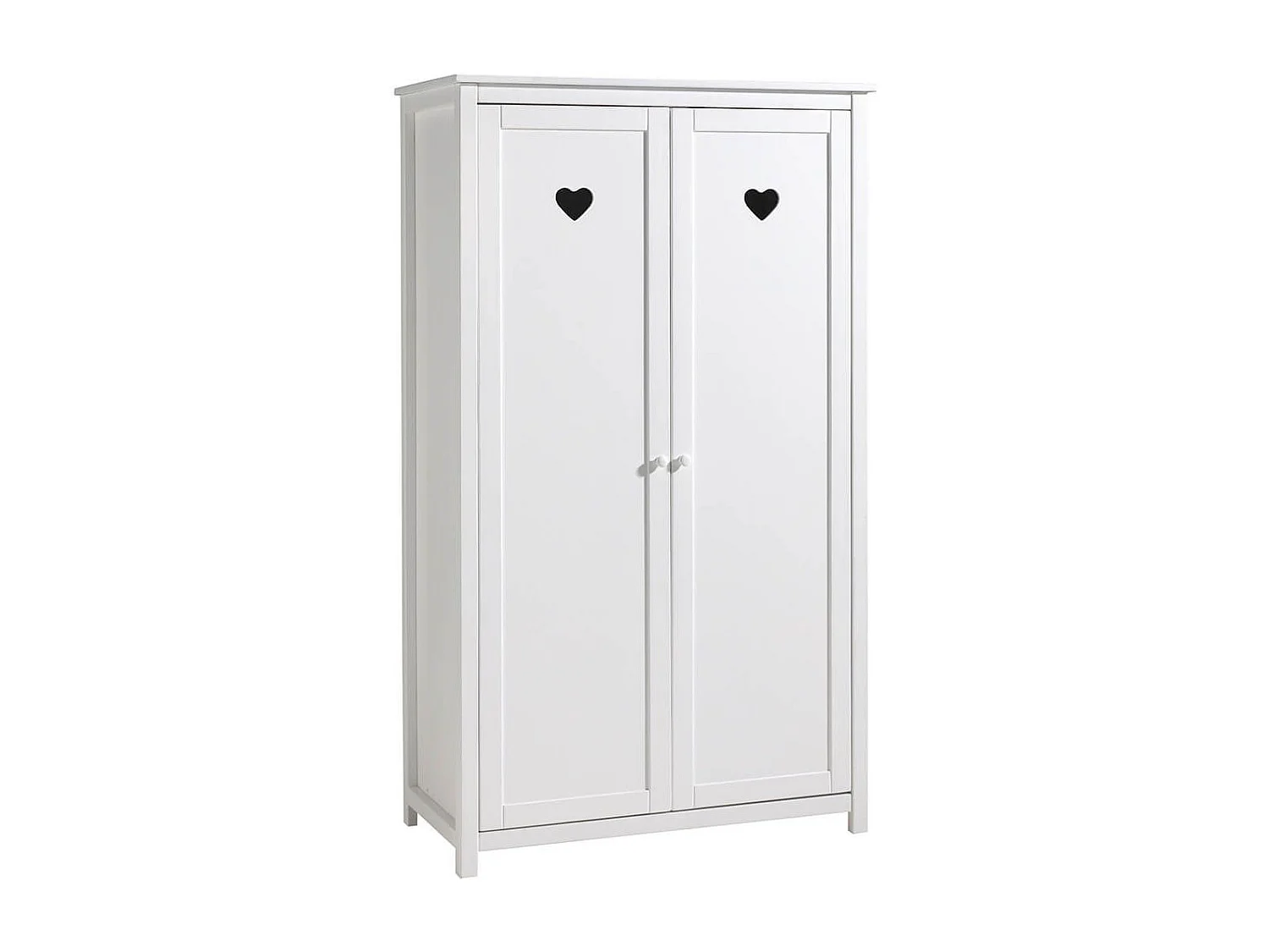 MILADY - Chambre bébé avec Armoire 2 Portes, Commode et Plan à langer laqué Blanc