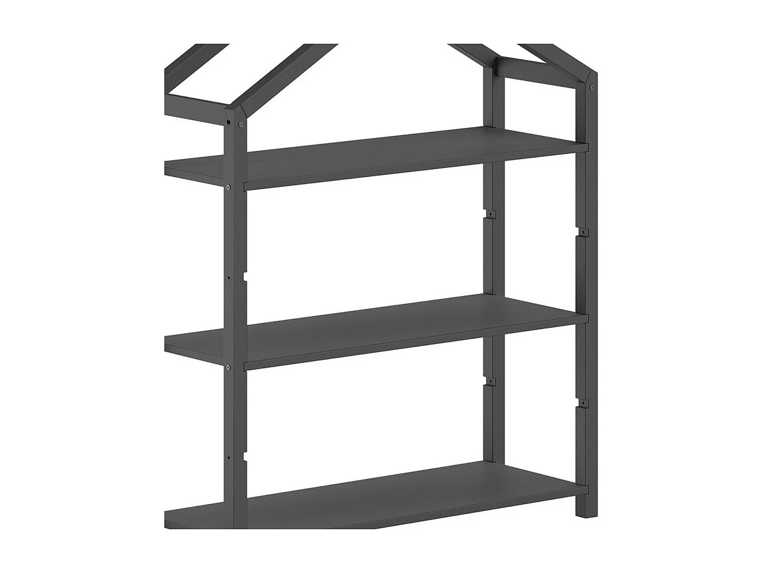 ARKAN - Bibliothèque Cabane en Pin Massif laqué Anthracite 3 Niveaux