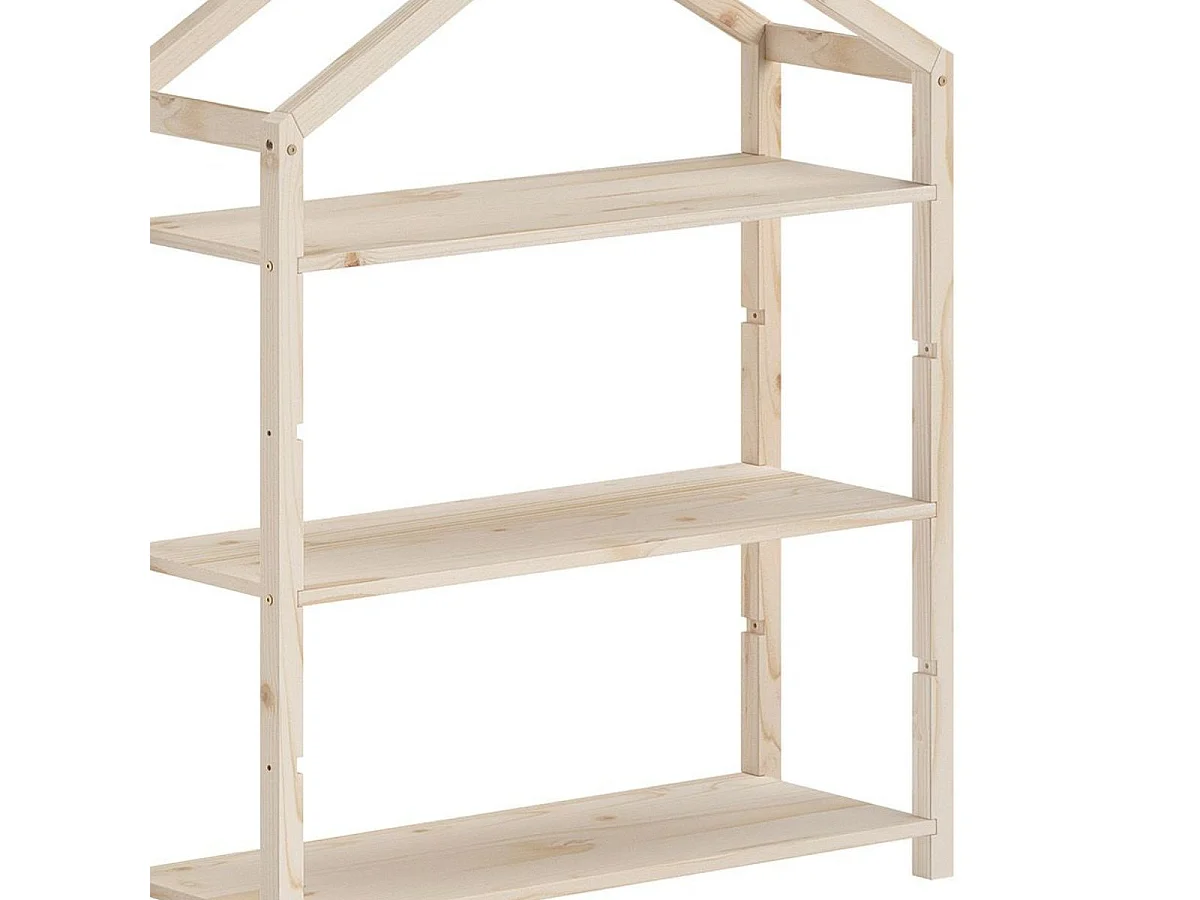 ARKAN - Bibliothèque Cabane en Pin Massif Naturel 3 Niveaux