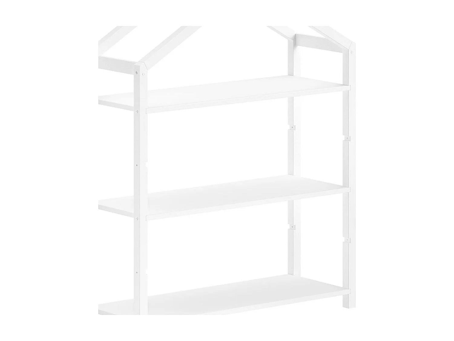 ARKAN - Bibliothèque Cabane en Pin Massif laqué Blanc 3 Niveaux