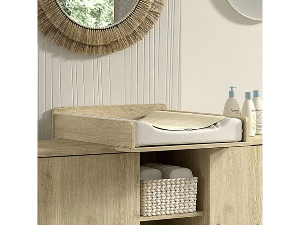 MARCO - Plan à langer en Mélaminé haute densité Aspect Chêne clair