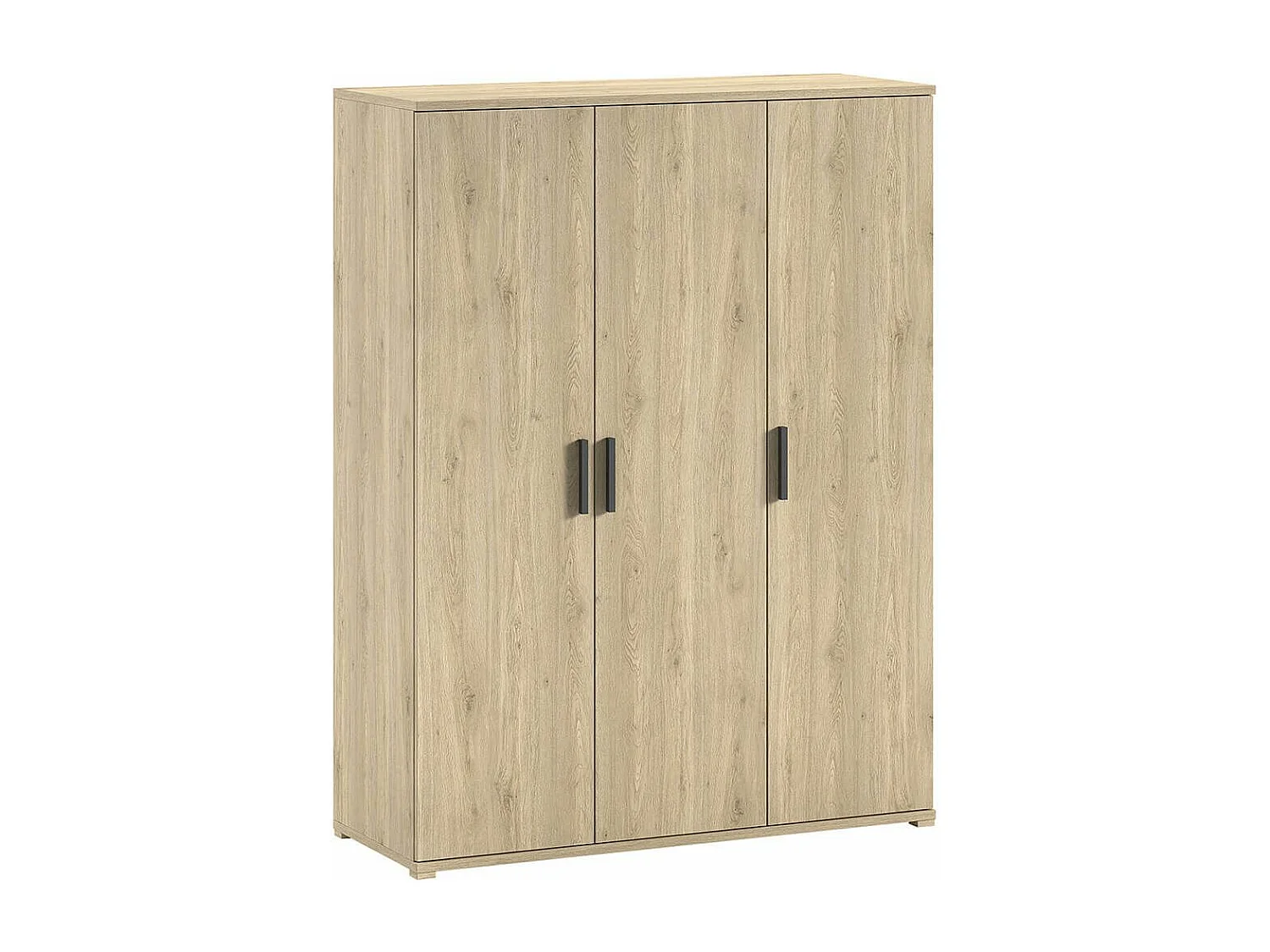 MARCO - Armoire 3 Portes en Mélaminé haute densité Aspect Chêne clair