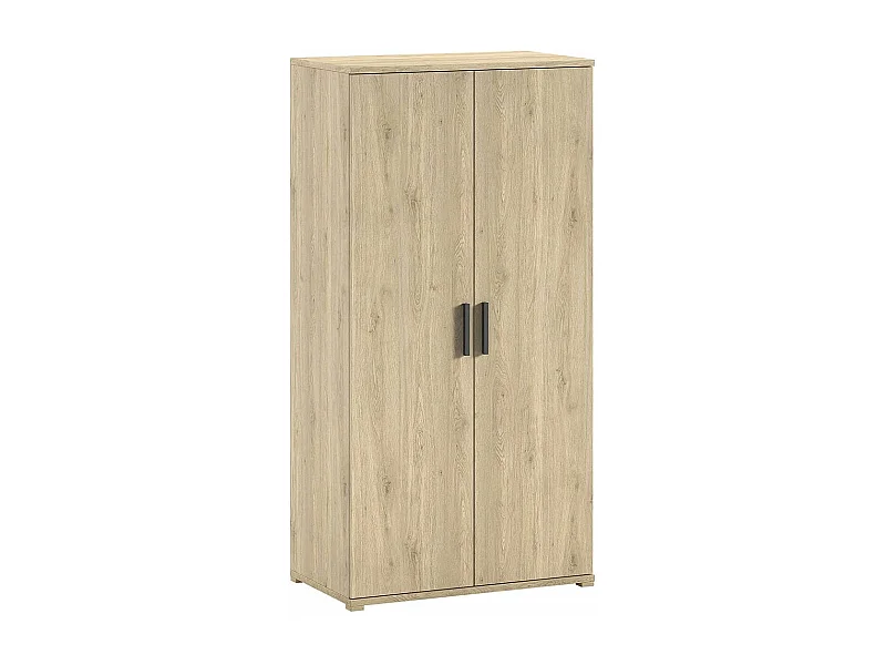 MARCO - Armoire 2 Portes en Mélaminé haute densité Aspect Chêne clair