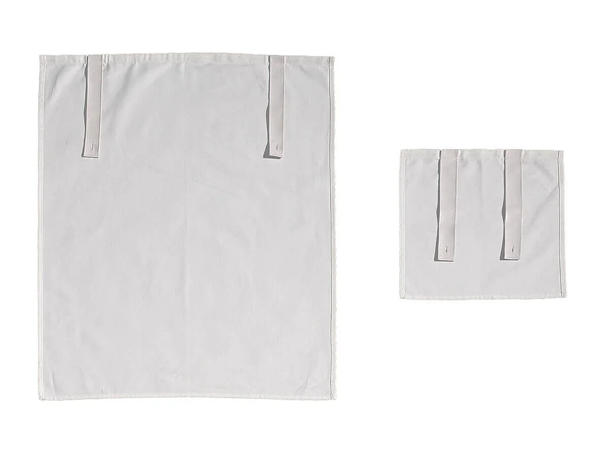 EMRYS - Lit Mi-Hauteur à Fenêtres 90x200cm en MDF Laqué Blanc avec Rideaux