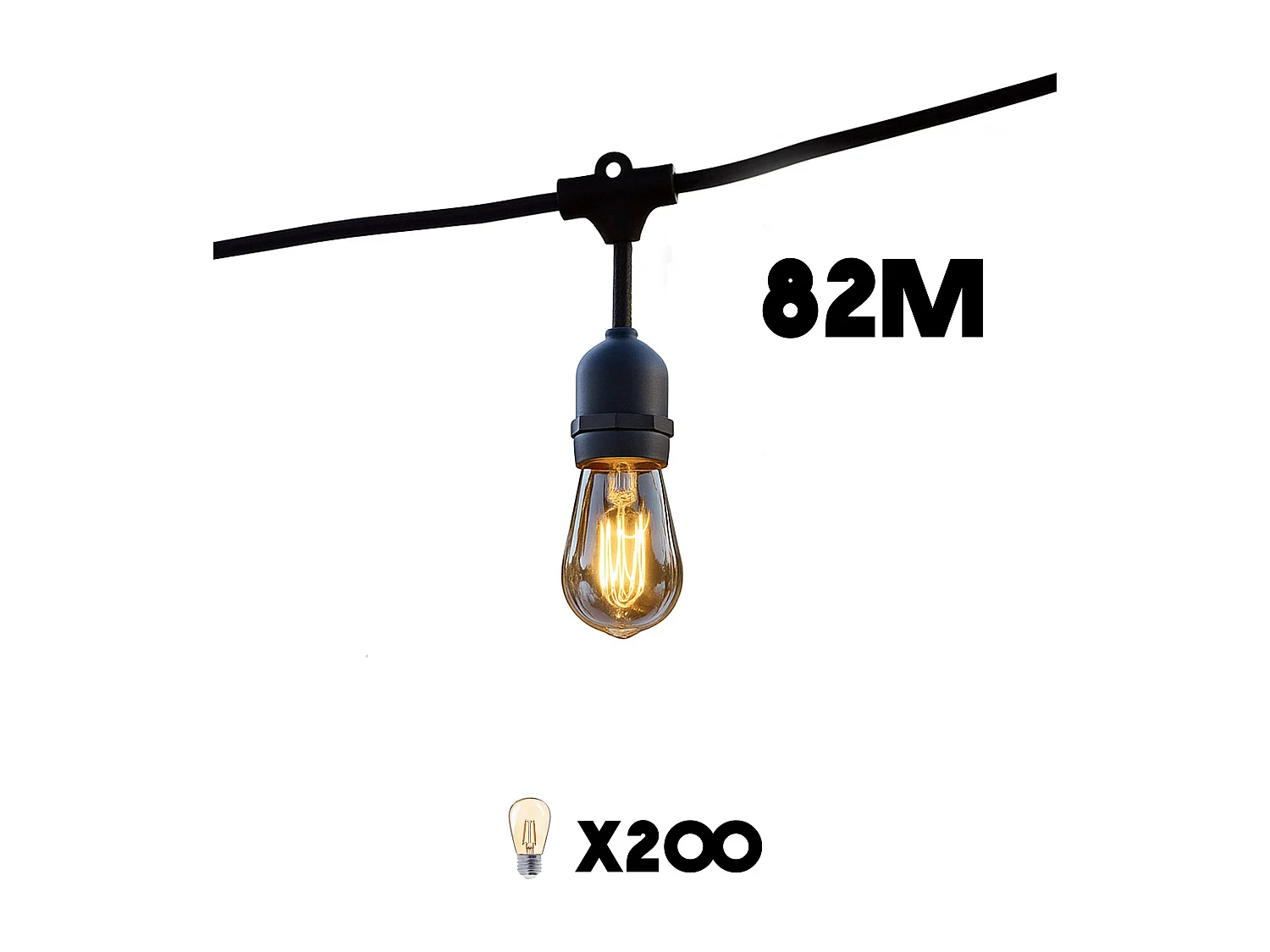 Lot de 20 guirlandes MAFY Noir caoutchouc 6M