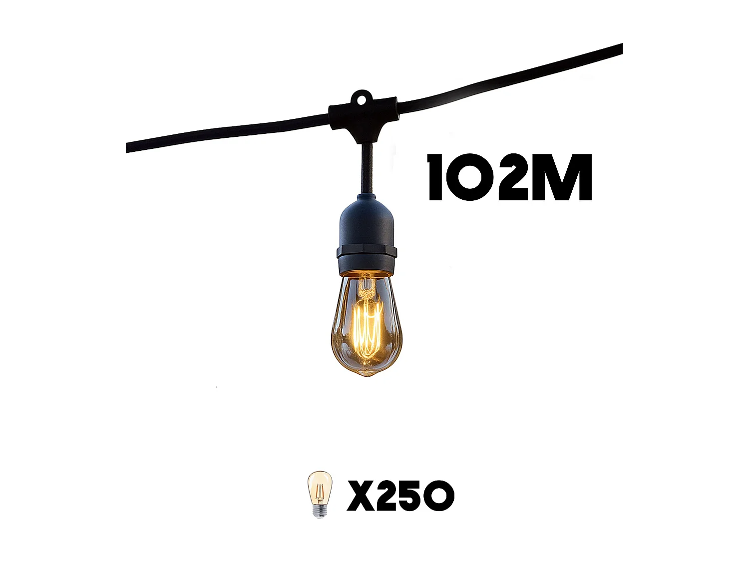 Lot de 25 guirlandes MAFY Noir caoutchouc 6M