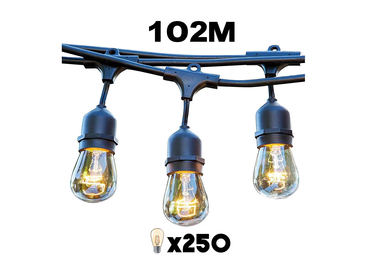 Lot de 25 guirlandes MAFY Noir caoutchouc 6M