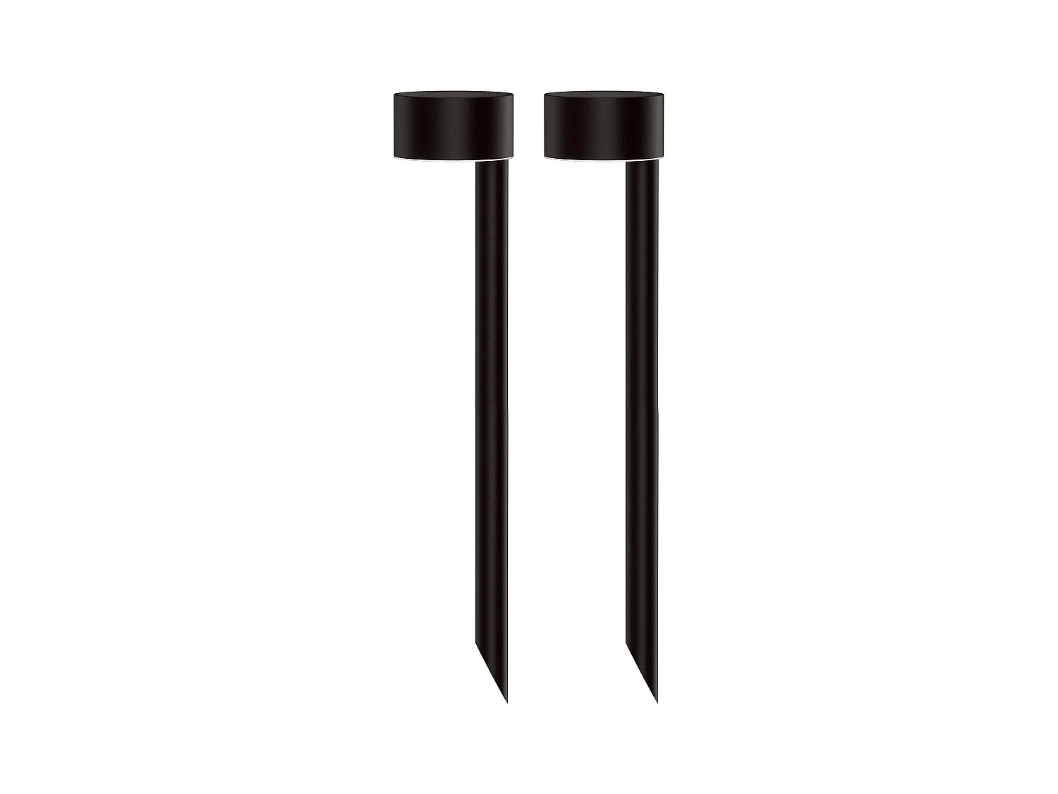 2 balises solaires à piquer FORTY Noir Acier H30cm